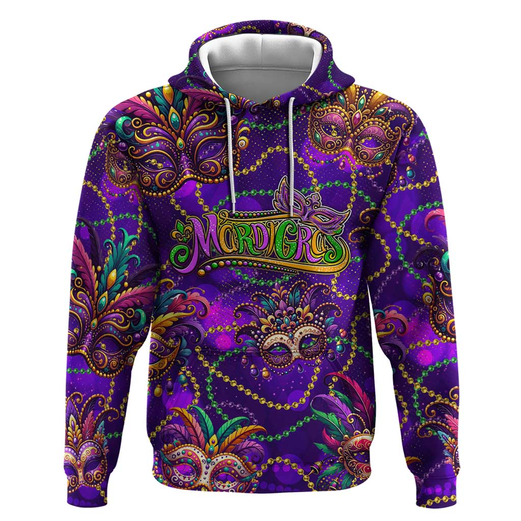 Mardi Gras Hoodie Mask Glitter Art - Wonder Print Shop