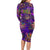 Mardi Gras Long Sleeve Bodycon Dress Mask Glitter Art - Wonder Print Shop