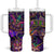 Mardi Gras Tumbler With Handle Mask Glitter Art