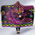 Happy Mardi Gras Hooded Blanket Mask Feather Colorfull - Wonder Print Shop