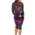 Happy Mardi Gras Long Sleeve Bodycon Dress Mask Feather Colorfull - Wonder Print Shop