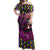 Happy Mardi Gras Off Shoulder Maxi Dress Mask Feather Colorfull - Wonder Print Shop