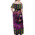 Happy Mardi Gras Off Shoulder Maxi Dress Mask Feather Colorfull - Wonder Print Shop