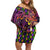 Happy Mardi Gras Off Shoulder Short Dress Mask Feather Colorfull - Wonder Print Shop