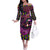 Happy Mardi Gras Off The Shoulder Long Sleeve Dress Mask Feather Colorfull - Wonder Print Shop