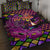 Happy Mardi Gras Quilt Bed Set Mask Feather Colorfull - Wonder Print Shop