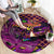 Happy Mardi Gras Round Carpet Mask Feather Colorfull - Wonder Print Shop