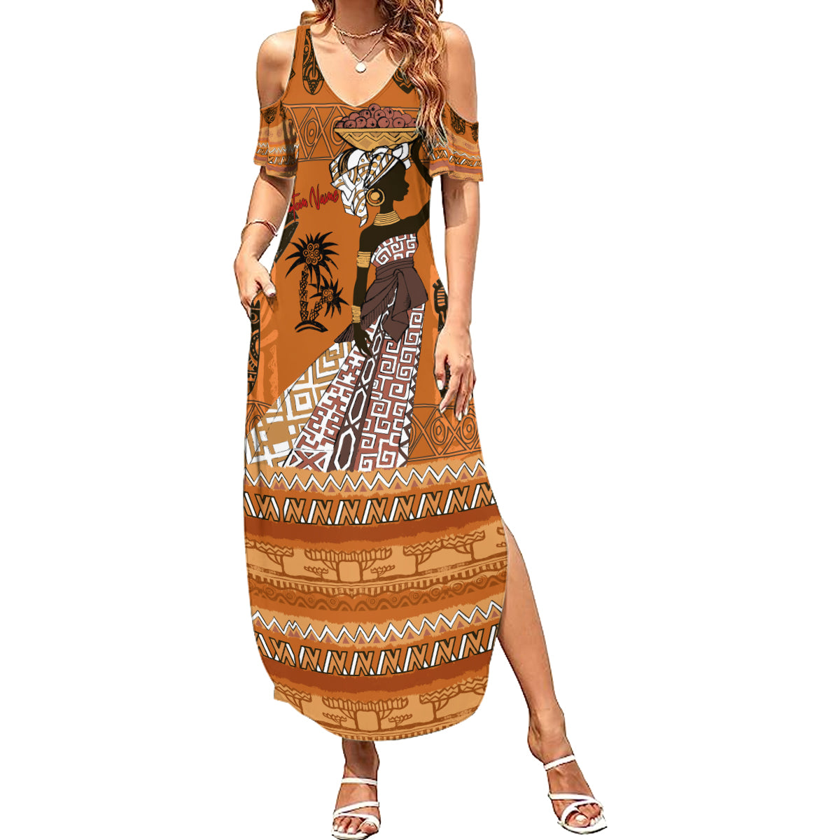 Personalized Beautiful Woman African Summer Maxi Dress - Wonder Print Shop