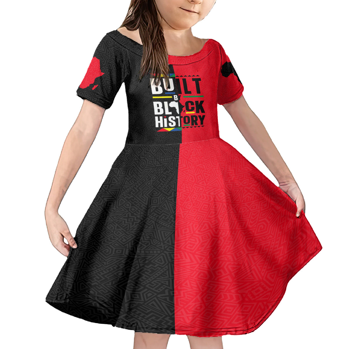 Built By Black History Kid Short Sleeve Dress - Wonder Print Shop