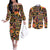 Personalized The Spirit Of Africa Couples Matching Off The Shoulder Long Sleeve Dress and Long Sleeve Button Shirt