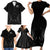 New Zealand Family Matching Short Sleeve Bodycon Dress and Hawaiian Shirt Rugby 2023 Champions Black - Wonder Print Shop