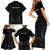 New Zealand Family Matching Short Sleeve Bodycon Dress and Hawaiian Shirt Rugby 2023 Champions Black - Wonder Print Shop