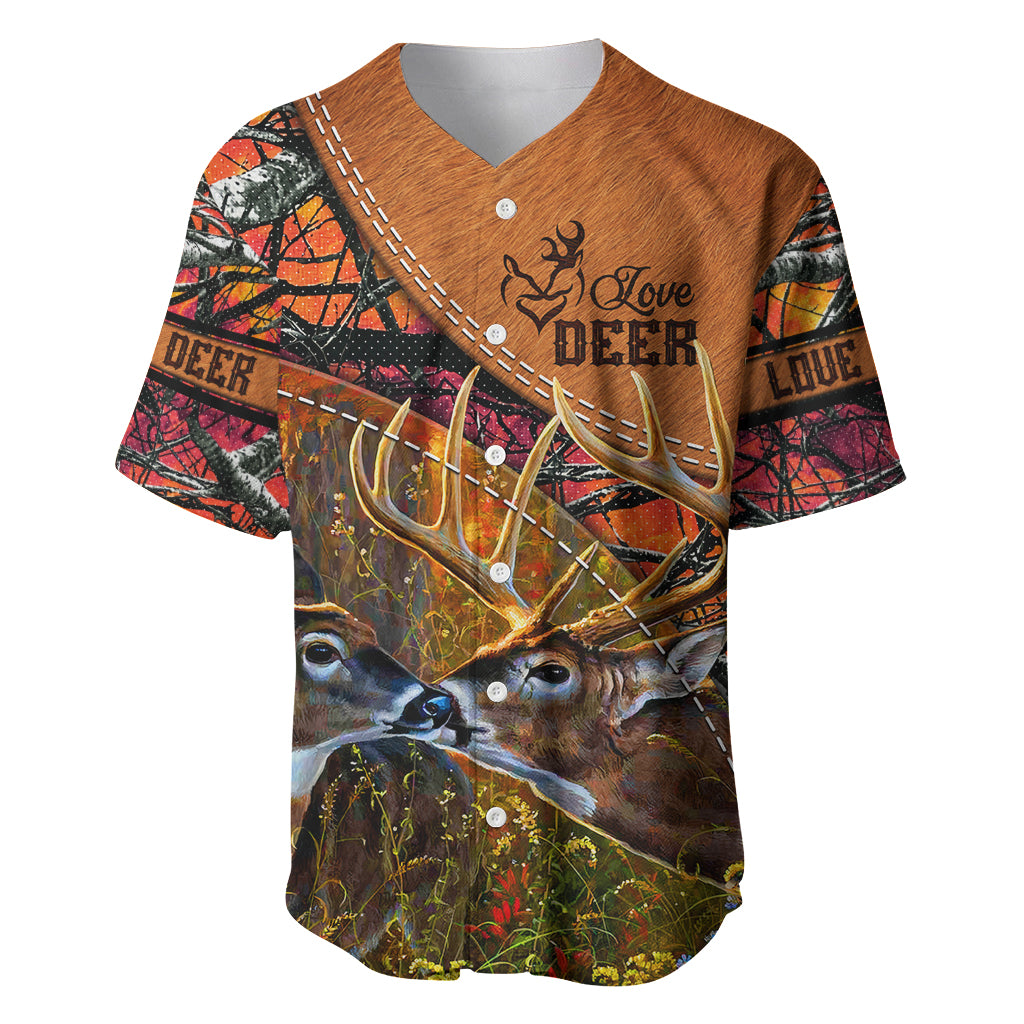 Love Deer Baseball Jersey Deer Hunting Realtree Fire - Wonder Print Shop