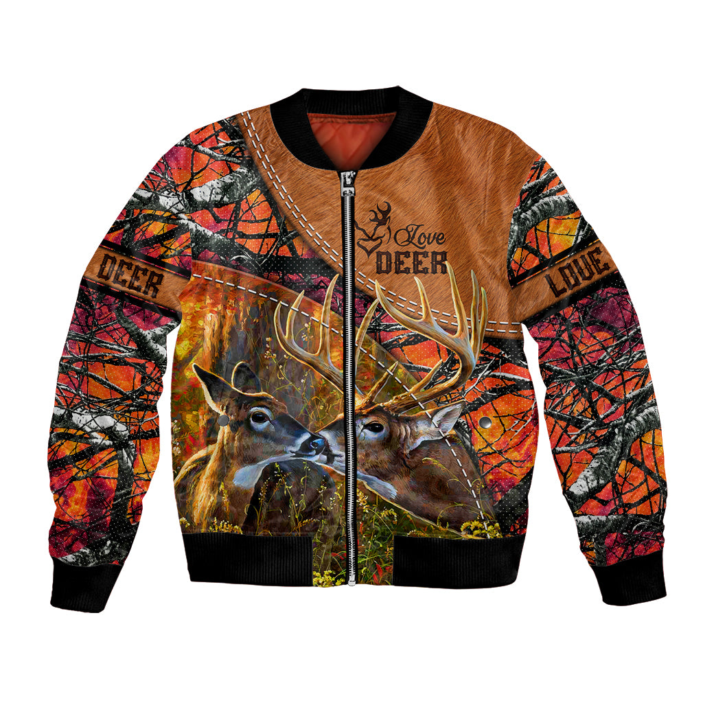 Love Deer Bomber Jacket Deer Hunting Realtree Fire - Wonder Print Shop