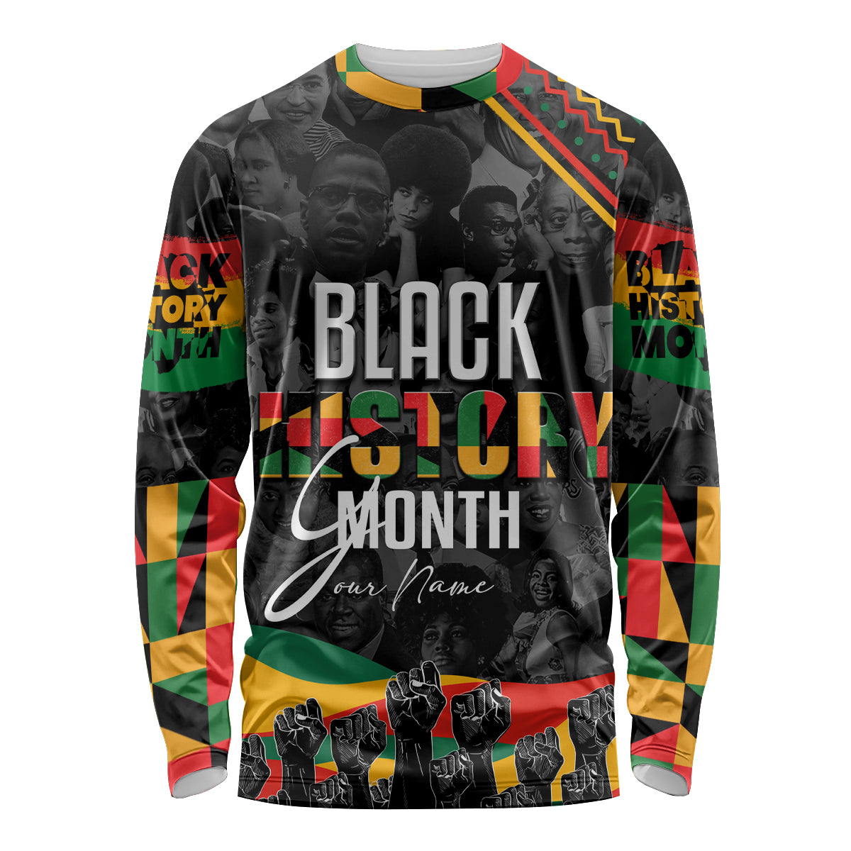 Personalized Black History Month Long Sleeve Shirt - Wonder Print Shop