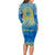 Personalized Mandala Egyptian Pharaoh Long Sleeve Bodycon Dress Eye of Horus Blue - Wonder Print Shop