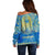 Personalized Mandala Egyptian Pharaoh Off Shoulder Sweater Eye of Horus Blue - Wonder Print Shop