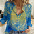 Personalized Mandala Egyptian Pharaoh Women Casual Shirt Eye of Horus Blue