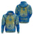 Personalized Mandala Egyptian Pharaoh Zip Hoodie Eye of Horus Blue - Wonder Print Shop