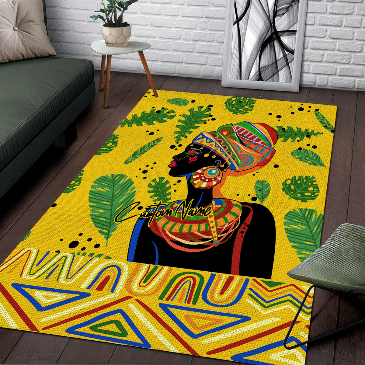 Personalized Africa Woman Area Rug Tropical Style - Wonder Print Shop