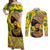 Personalized Africa Woman Couples Matching Off Shoulder Maxi Dress and Long Sleeve Button Shirt Tropical Style - Wonder Print Shop