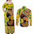 Personalized Africa Woman Couples Matching Off Shoulder Maxi Dress and Long Sleeve Button Shirt Tropical Style - Wonder Print Shop