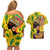 Personalized Africa Woman Couples Matching Off Shoulder Short Dress and Hawaiian Shirt Tropical Style - Wonder Print Shop