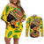 Personalized Africa Woman Couples Matching Off Shoulder Short Dress and Long Sleeve Button Shirt Tropical Style - Wonder Print Shop