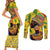 Personalized Africa Woman Couples Matching Short Sleeve Bodycon Dress and Long Sleeve Button Shirt Tropical Style - Wonder Print Shop