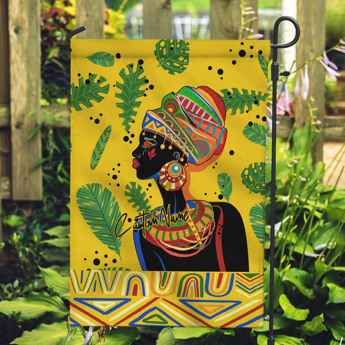 Personalized Africa Woman Garden Flag Tropical Style - Wonder Print Shop