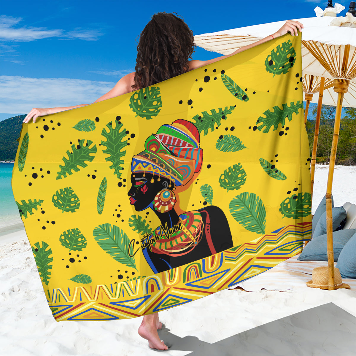 Personalized Africa Woman Sarong Tropical Style - Wonder Print Shop