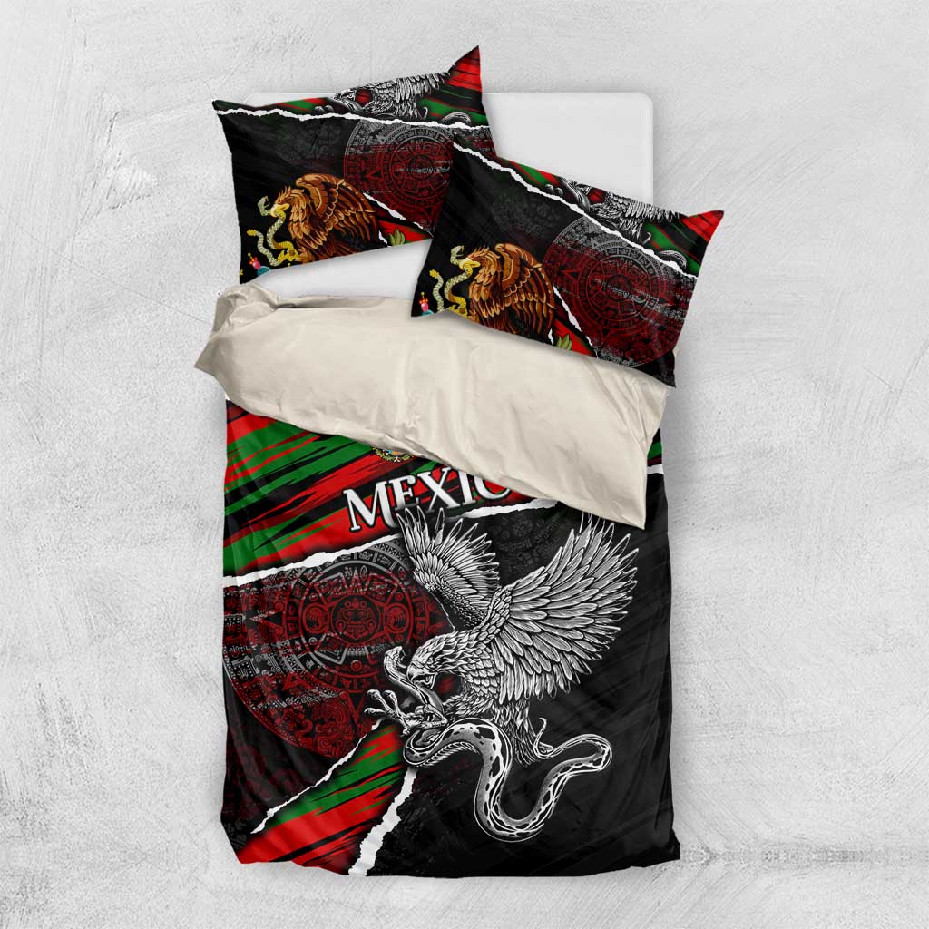 Eagle Snake Mexico Bedding Set Aztec Sun Stone