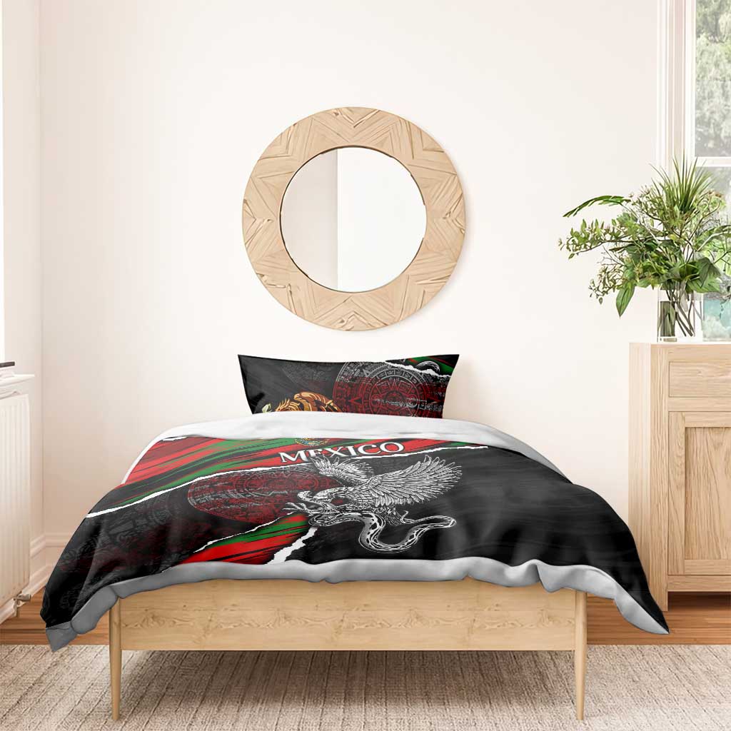 Eagle Snake Mexico Bedding Set Aztec Sun Stone