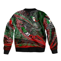 Mexico Aztec Eagle Flag Bomber Jacket Tribal Warrior Art