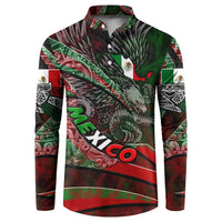 Mexico Aztec Eagle Flag Button Sweatshirt Tribal Warrior Art