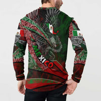 Mexico Aztec Eagle Flag Button Sweatshirt Tribal Warrior Art