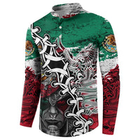 Aztec Warrior Mexican Button Sweatshirt Aztec Calendar Coat of Arms