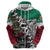 Aztec Warrior Mexican Zip Hoodie Aztec Calendar Coat of Arms