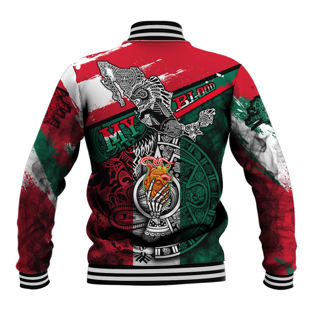 My Home My Blood Mexico Baseball Jacket Mexican Map Aztec