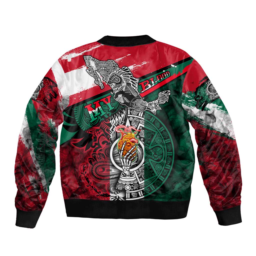 My Home My Blood Mexico Bomber Jacket Mexican Map Aztec