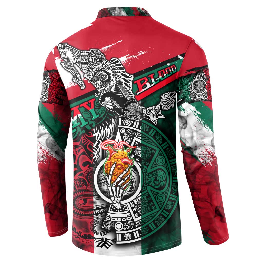 My Home My Blood Mexico Button Sweatshirt Mexican Map Aztec
