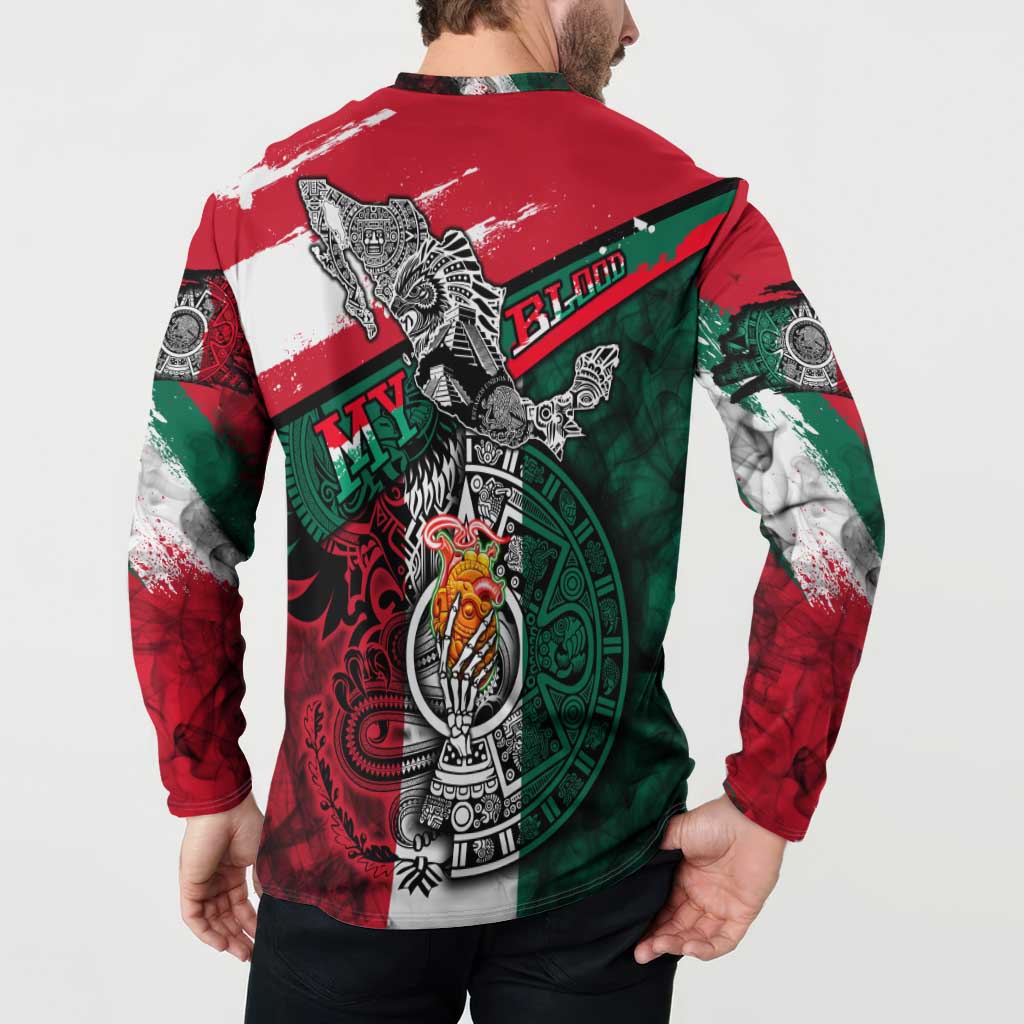 My Home My Blood Mexico Button Sweatshirt Mexican Map Aztec