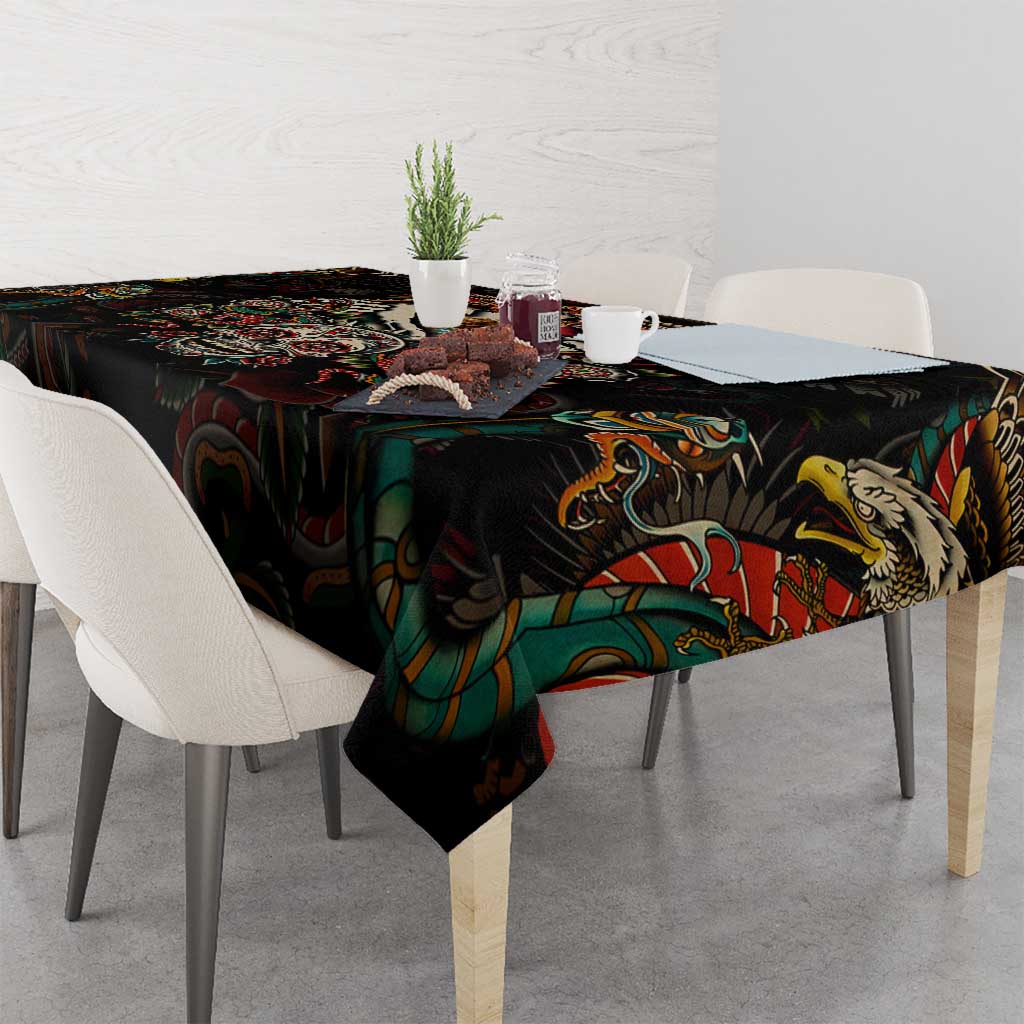 Mexico Sugar Skull Tablecloth Tattoo Art Mexican Flag