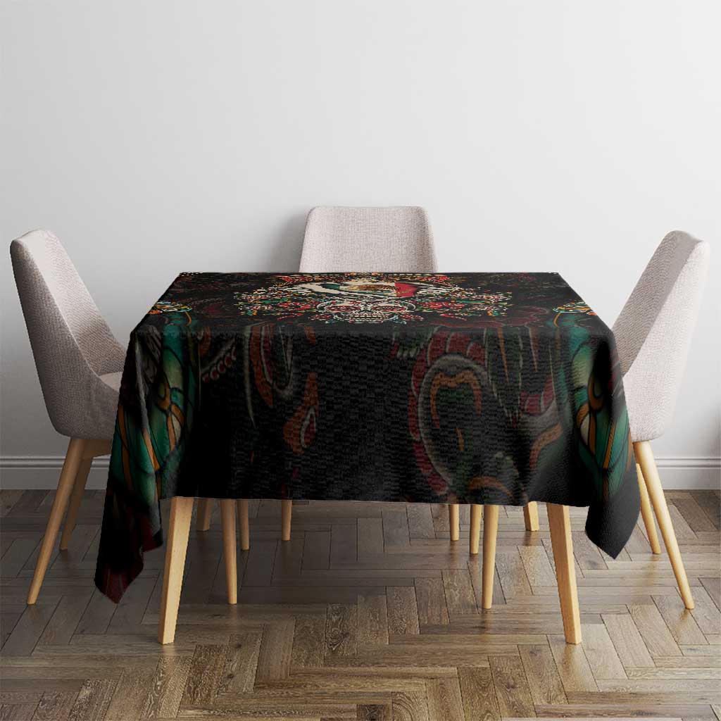 Mexico Sugar Skull Tablecloth Tattoo Art Mexican Flag