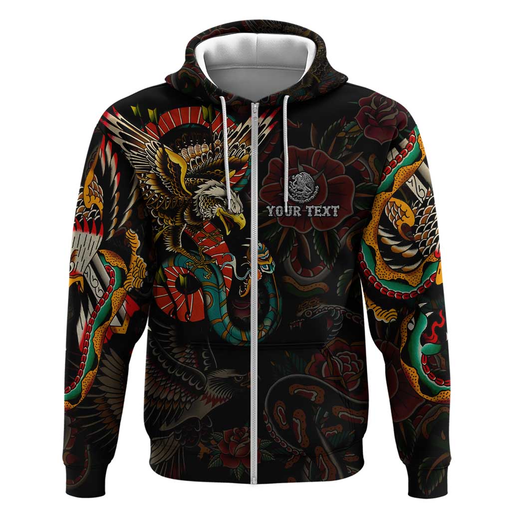 Mexico Sugar Skull Zip Hoodie Tattoo Art Mexican Flag