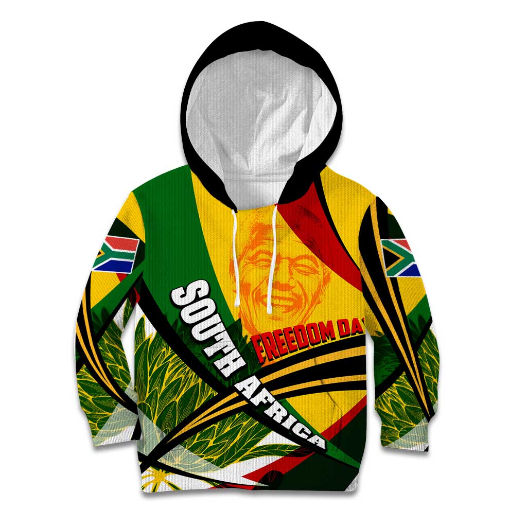 South Africa Freedom Day Kid Hoodie Mandela Legacy National Pride Protea Flower