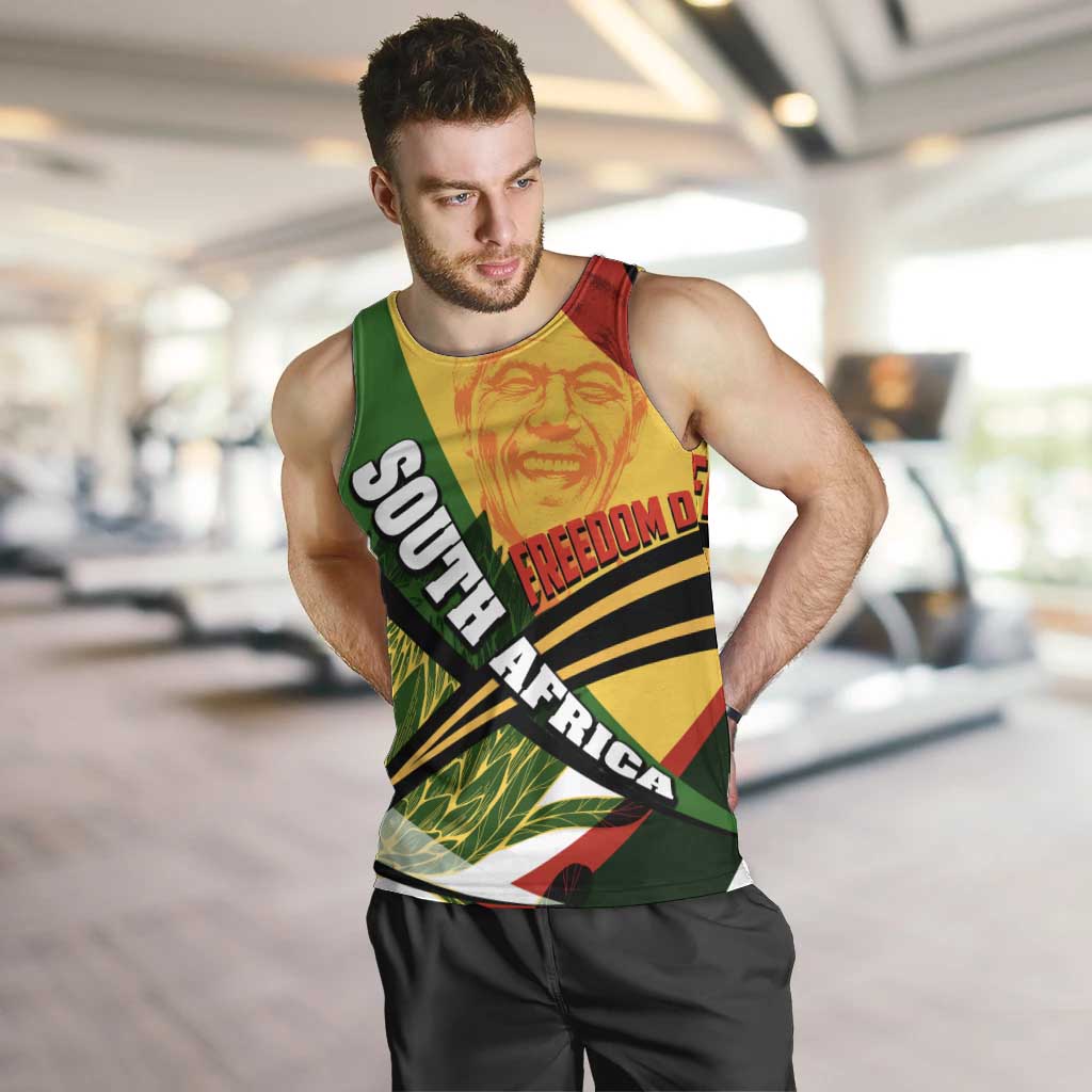 South Africa Freedom Day Men Tank Top Mandela Legacy National Pride Protea Flower