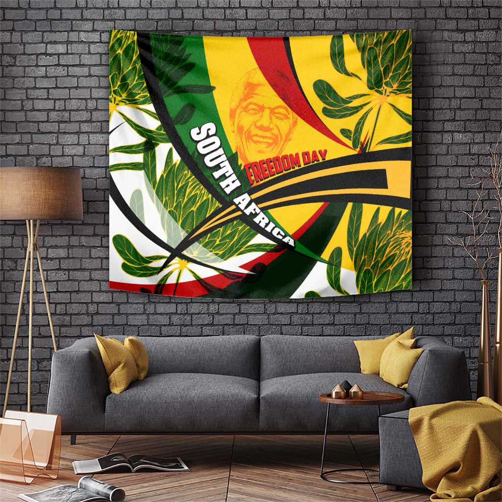 South Africa Freedom Day Tapestry Mandela Legacy National Pride Protea Flower