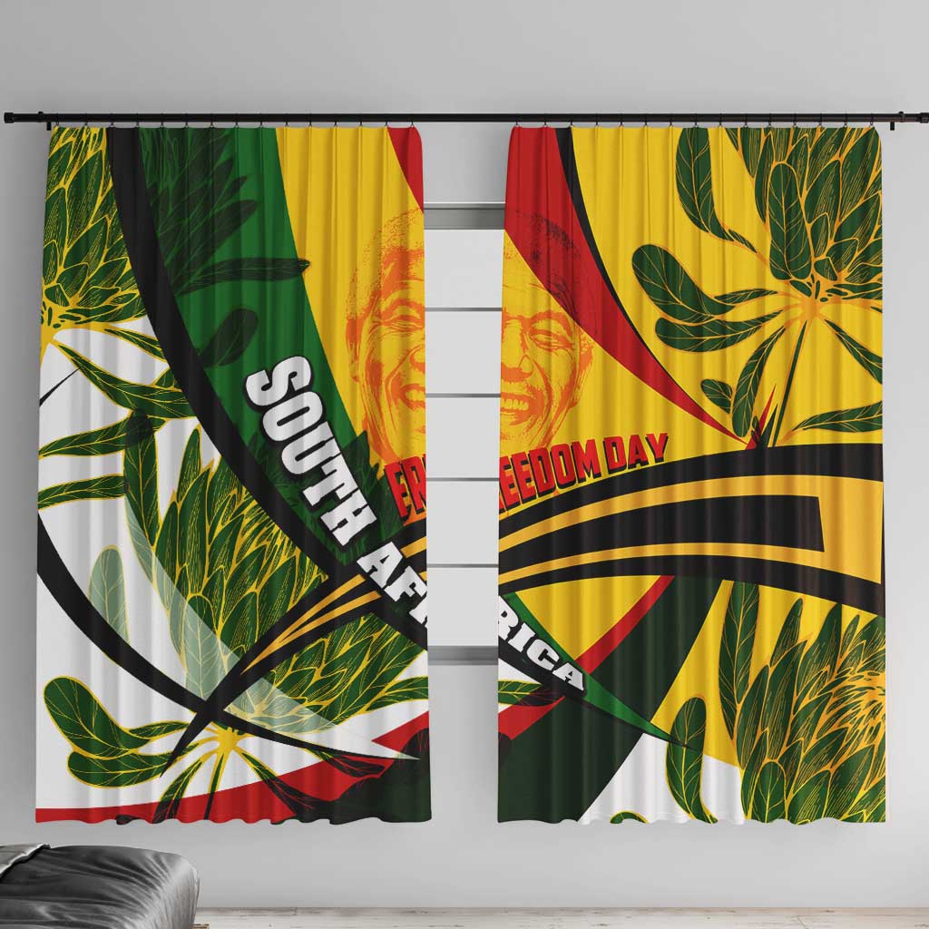 South Africa Freedom Day Window Curtain Mandela Legacy National Pride Protea Flower