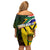 South Africa Coat Of Arms Off Shoulder Short Dress Protea Unity Heritage